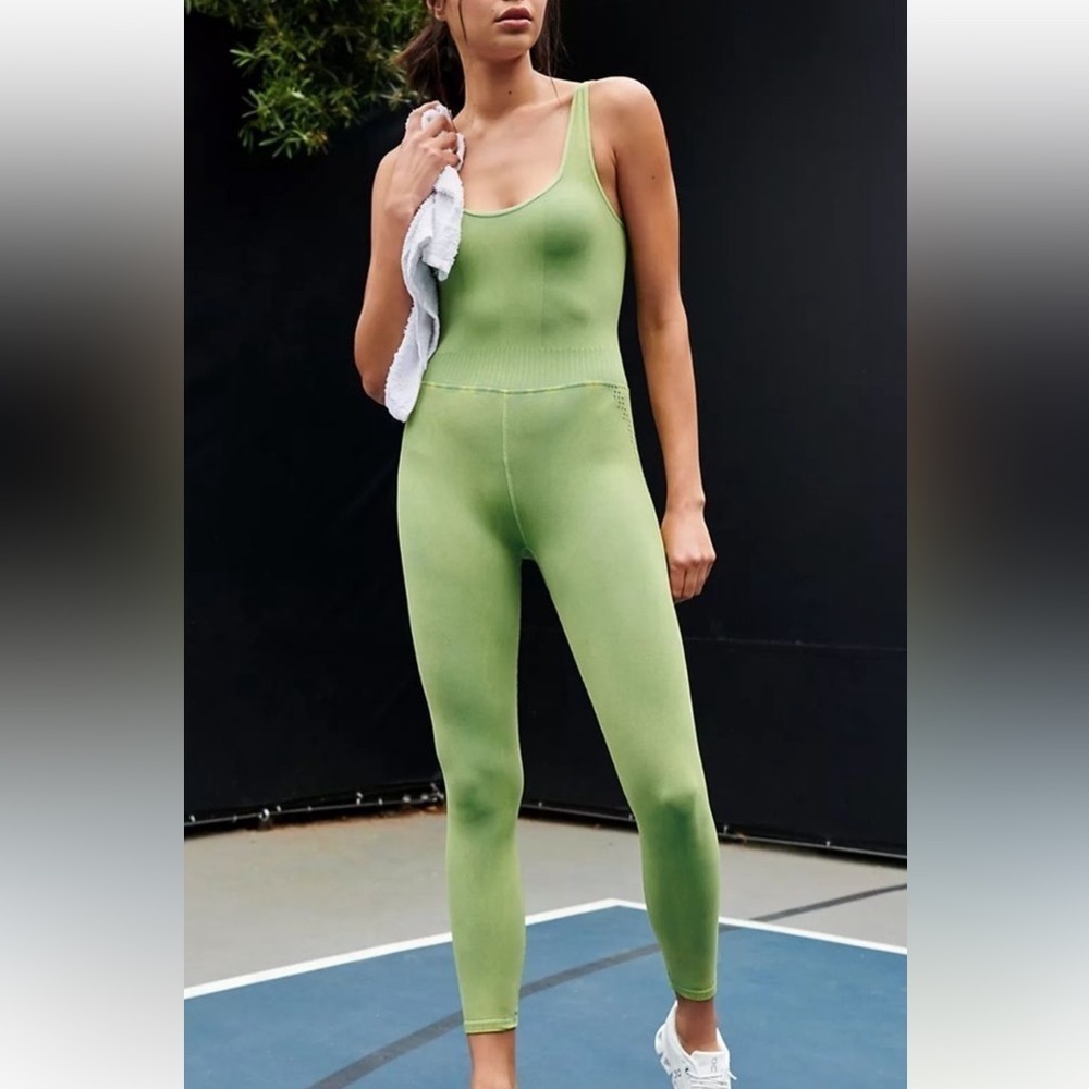 FREE PEOPLE | NWT Good Karma Onesie in Disco Lime Size M/L